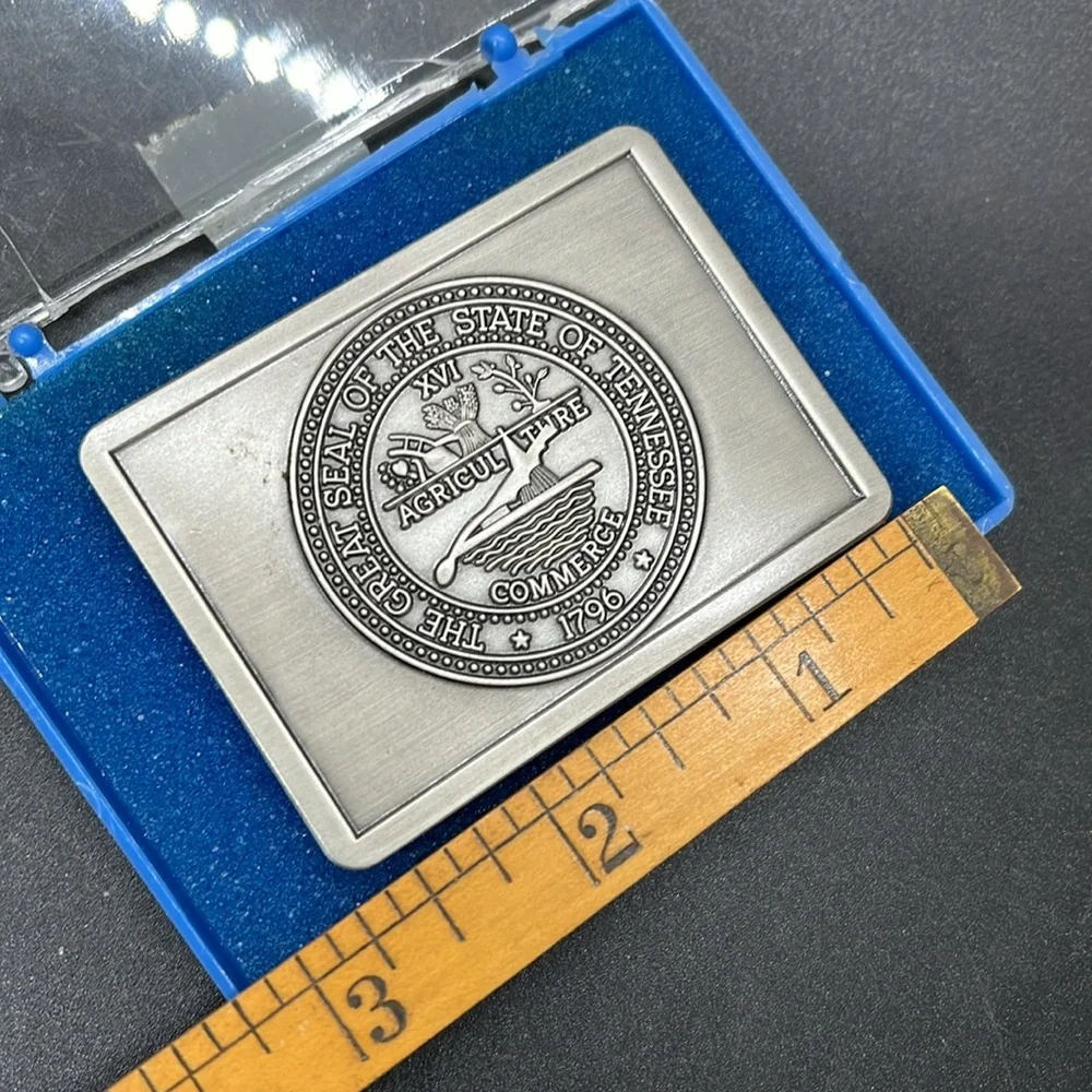 Silver Tennessee State Seal Belt Buckle - Classic Men's Accessory